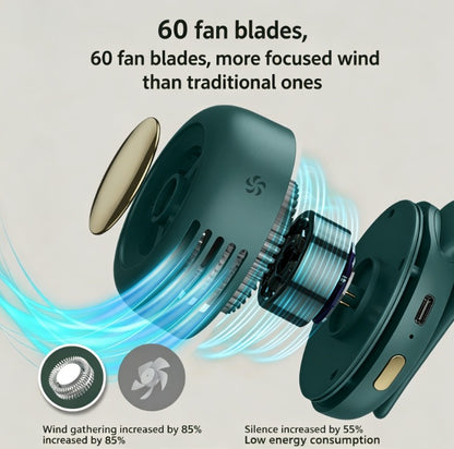 Portable Clip-on Mini Fan with No Blades, Compact Handheld Fan for Waist or Bag, Direct Factory Supply